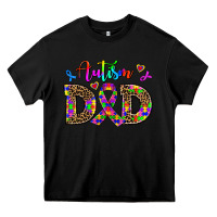 Black rainbow colors autism dad Heavy Core Tee - AdoDesignShop