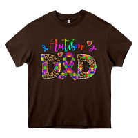 Chocolate Brown rainbow colors autism dad Heavy Core Tee - AdoDesignShop