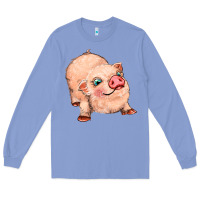 Colony Blue pig Long Sleeve Tee - MaliasSmallBusiness