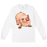 White pig Long Sleeve Tee - MaliasSmallBusiness
