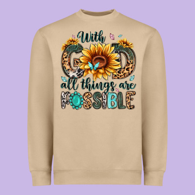 With God All Things Are Possible Malias Heavyweight Sweatshirt Designed By Maliassmallbusiness