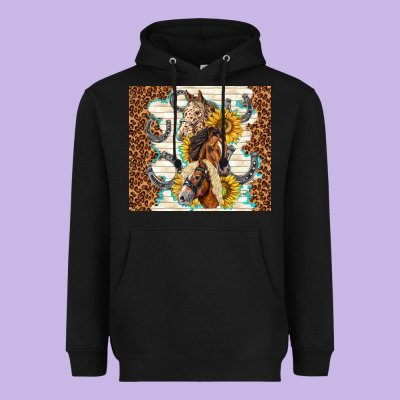 Horses With Sunflowers Heavyweight Hoodie Designed By Tumblerdesignbyshophia