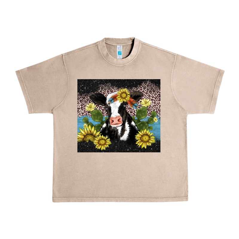 Cow Cactus And Sunflower Urban Heavy Tee by AdoDesignShop | Teevron