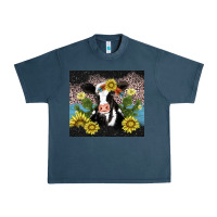 Midnight Navy cow cactus and sunflower Urban Heavy Tee - AdoDesignShop