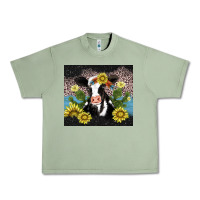 Oil Green cow cactus and sunflower Urban Heavy Tee - AdoDesignShop