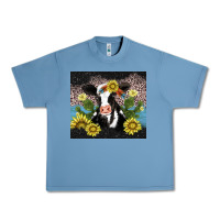 Pebble Blue cow cactus and sunflower Urban Heavy Tee - AdoDesignShop