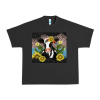 Pigment Black cow cactus and sunflower Urban Heavy Tee - AdoDesignShop