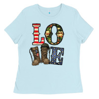 Baby Blue loce army Ladies Tee - CowhideDigitalArt