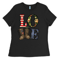 Black loce army Ladies Tee - CowhideDigitalArt