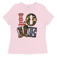 Bubblegum Pink loce army Ladies Tee - CowhideDigitalArt