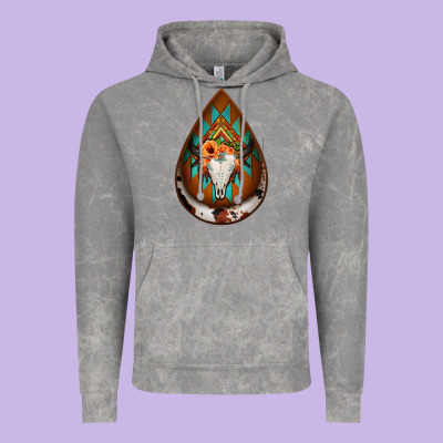 Aztec Bullskull Teardrop Earrings Vintage Hoodie Designed By Jasminsmagicworld
