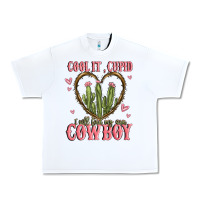 White cool it cupid i will find my own cowboy Urban Heavy Tee - MaliasSmallBusiness