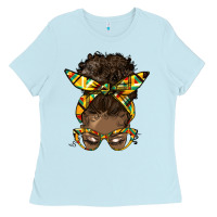 Baby Blue afro bun Ladies Tee - HRA Design Shop