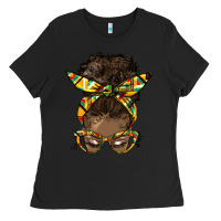 Black afro bun Ladies Tee - HRA Design Shop