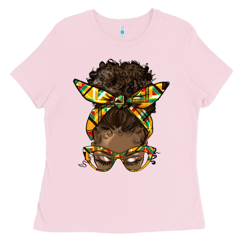 Afro Bun Ladies Tee by HRA Design Shop | Teevron