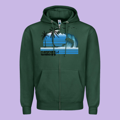 California The Perfect Wave Zipper Hoodie Designed By Bettercallsaul