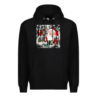 Black ho ho ho coaster Premium Hoodie - JahusDesignShop