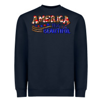 Navy America the beautiful Heavyweight Sweatshirt - NancyCooperArtShop