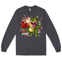 Smoke Christmas dinosaur Long Sleeve Tee - MaliasSmallBusiness
