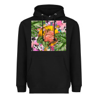 Black flamingo with leopard Heavyweight Hoodie - TumblerDesignByShophia