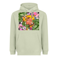 Matcha flamingo with leopard Heavyweight Hoodie - TumblerDesignByShophia