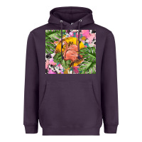 Plum flamingo with leopard Heavyweight Hoodie - TumblerDesignByShophia