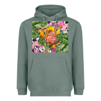 Sage flamingo with leopard Heavyweight Hoodie - TumblerDesignByShophia