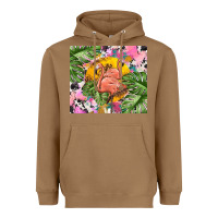 Toasted Coconut flamingo with leopard Heavyweight Hoodie - TumblerDesignByShophia