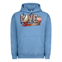 Pigment Pebble Blue love baseball Urban Hoodie - FaDigitalArtStudio