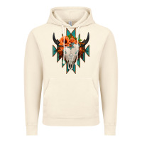 Vintage Artic Aztec Turquoise Bull Skull Vintage Hoodie - Jasminsmagicworld