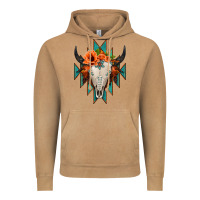 Vintage Camel Aztec Turquoise Bull Skull Vintage Hoodie - Jasminsmagicworld