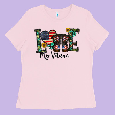 Love My Veteran Ladies Tee Designed By Cowhidedigitalart