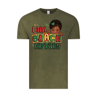 Vintage Olive i am black history black girl Vintage Tee - MaliasSmallBusiness