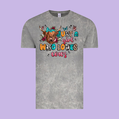 Just A Girl Who Loves Cows Vintage Tee Designed By Jahusdesignshop