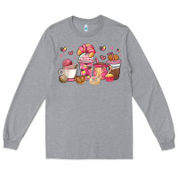 Heather Grey mexican pan dulce coffee cups Long Sleeve Tee - MaliasSmallBusiness
