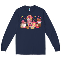 Navy mexican pan dulce coffee cups Long Sleeve Tee - MaliasSmallBusiness