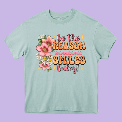 Be The Reason Someone Smiles Today Heavy Core Tee Designed By Jahusdesignshop