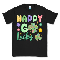 Black happy go lucky Classic Tee - MaliasSmallBusiness
