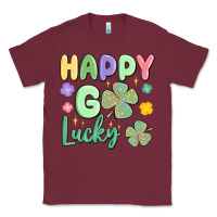 Burgundy happy go lucky Classic Tee - MaliasSmallBusiness