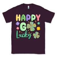 Plum happy go lucky Classic Tee - MaliasSmallBusiness