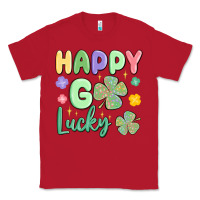 Red happy go lucky Classic Tee - MaliasSmallBusiness