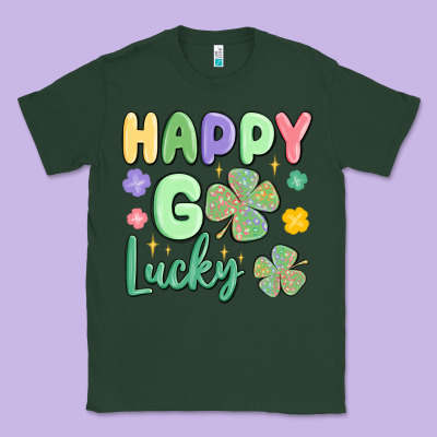 Happy Go Lucky Classic Tee Designed By Maliassmallbusiness