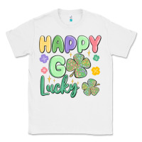 White happy go lucky Classic Tee - MaliasSmallBusiness