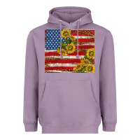 Lavender American flag sunflowers with leopard Heavyweight Hoodie - TumblerDesignByShophia