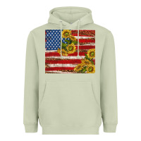 Matcha American flag sunflowers with leopard Heavyweight Hoodie - TumblerDesignByShophia
