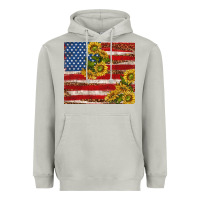 Moon Dust American flag sunflowers with leopard Heavyweight Hoodie - TumblerDesignByShophia