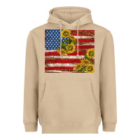 Mushroom American flag sunflowers with leopard Heavyweight Hoodie - TumblerDesignByShophia