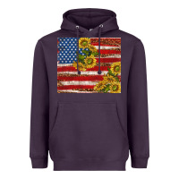 Plum American flag sunflowers with leopard Heavyweight Hoodie - TumblerDesignByShophia