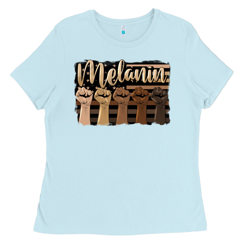 Melanin American Flag Ladies Tee by HRA Design Shop | Teevron