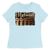 Baby Blue melanin american flag Ladies Tee - HRA Design Shop